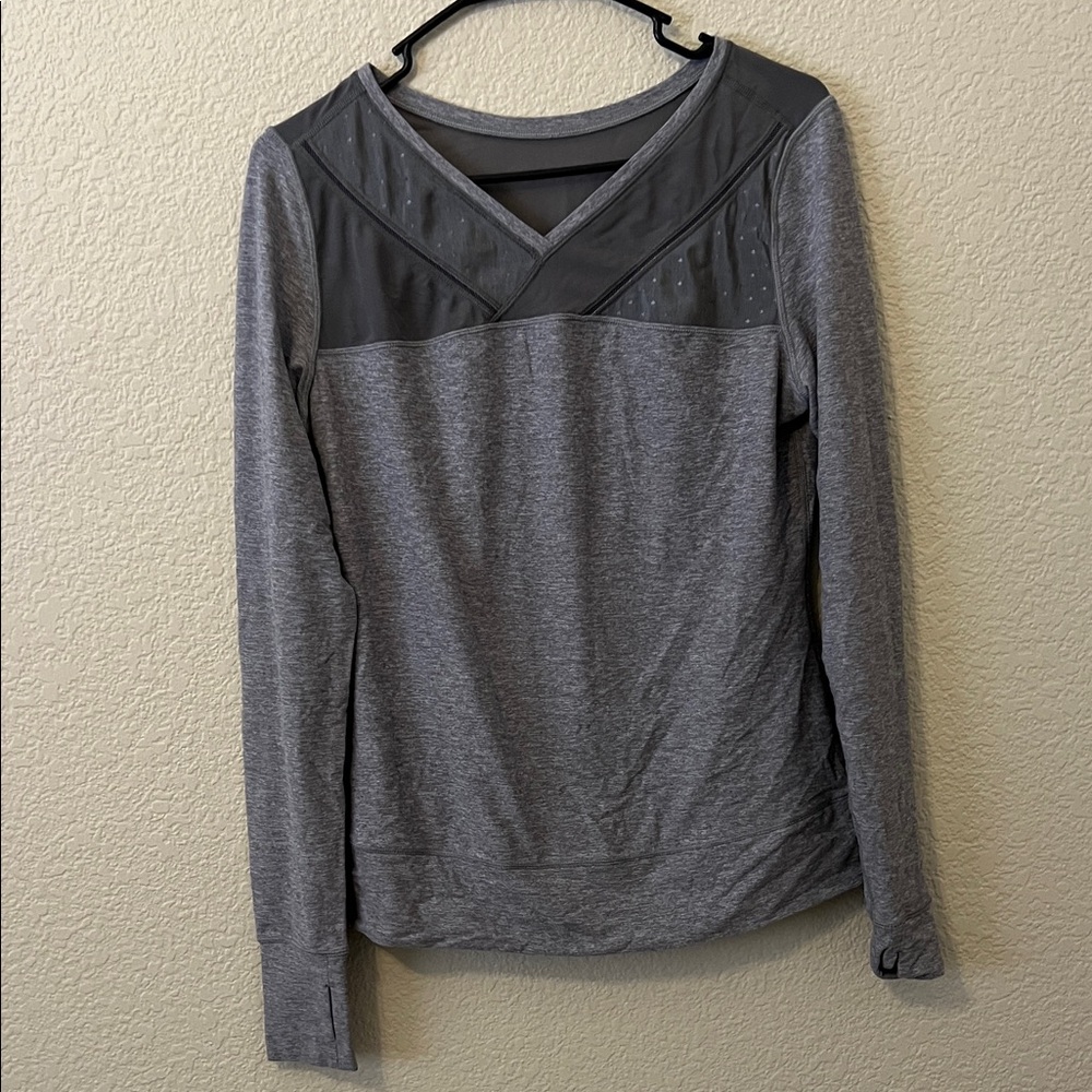 Lululemon Athletica Gray V-Neck Sweatshirt